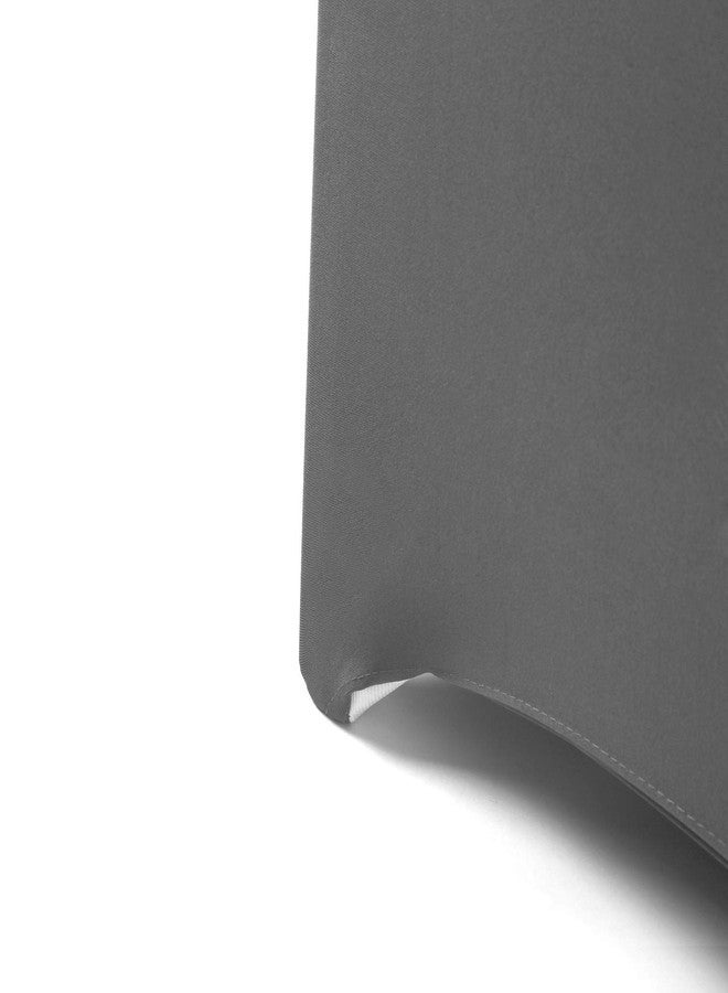 Peomeise 12pcs Stretch Spandex Chair Cover for Wedding Party Dining Banquet Event (Grey, 12) - Image 4